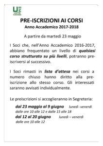 Preiscrizioni A.A. 2017-2018