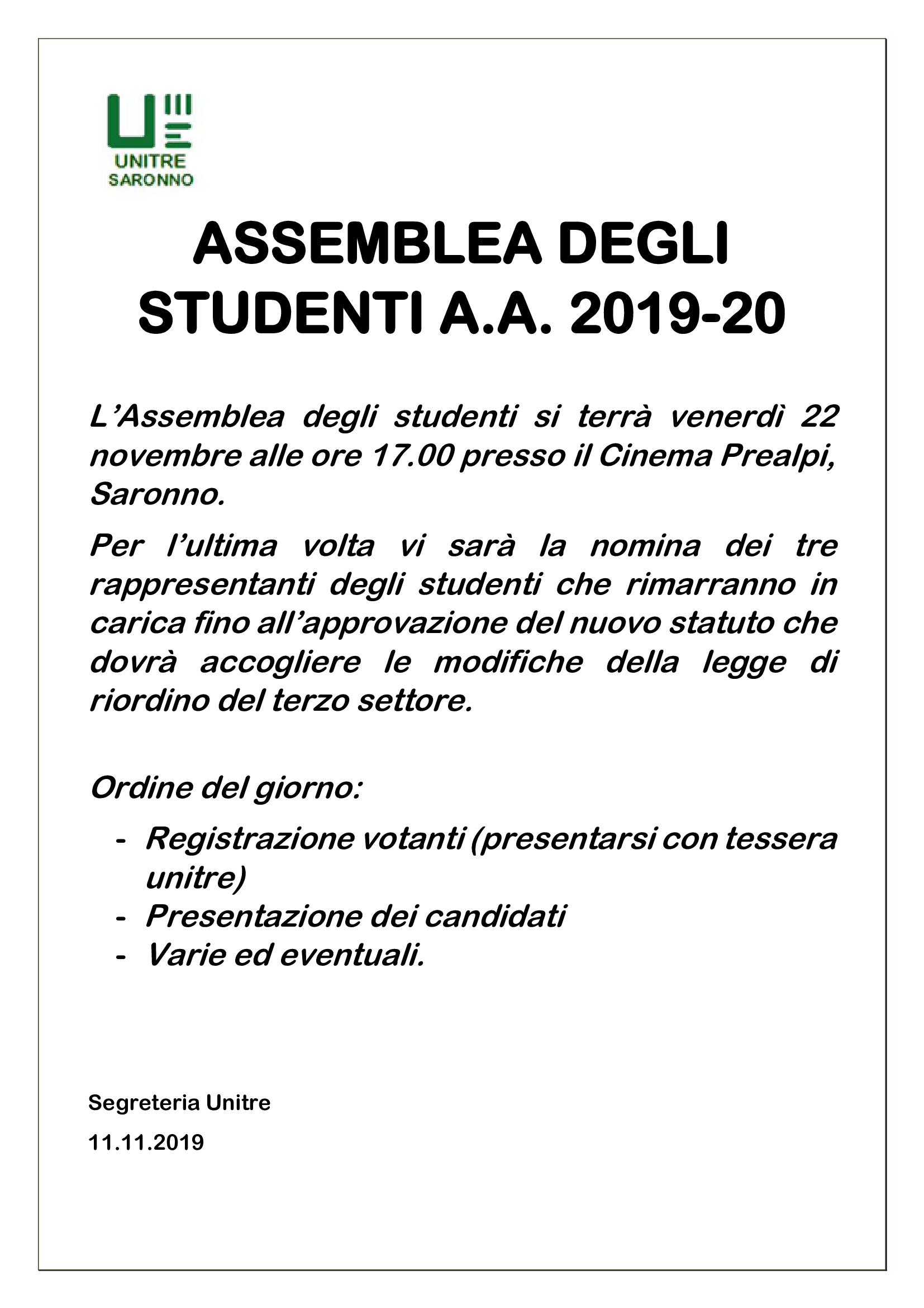 Assemblea degli studenti