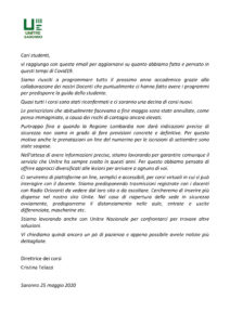 Lettera agli studenti