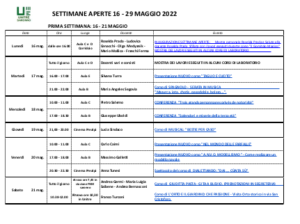 Settimane aperte 2022